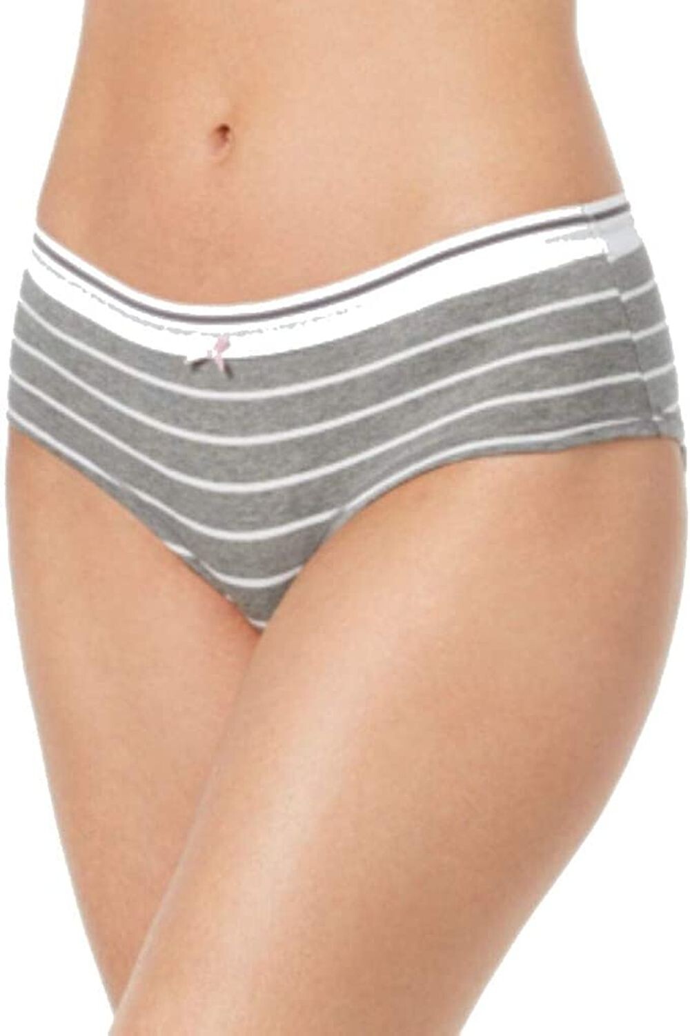 Jenni by Jennifer Moore Women’s Cotton Hipster Panty Gray Stripe XXL