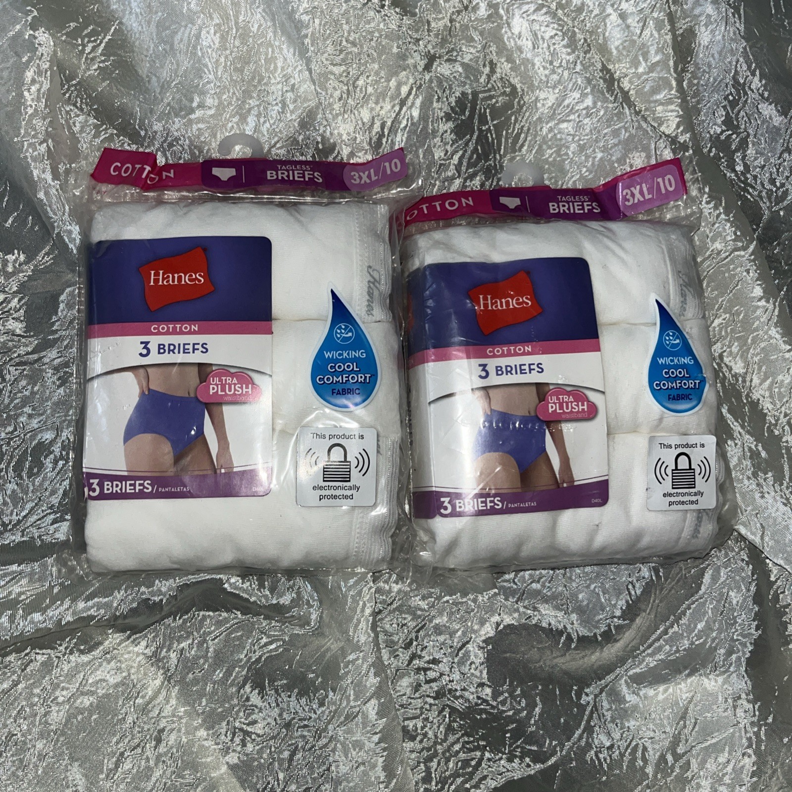 Hanes Womens Cotton Ultra Plush Underwear size 3X. 6 Pair
