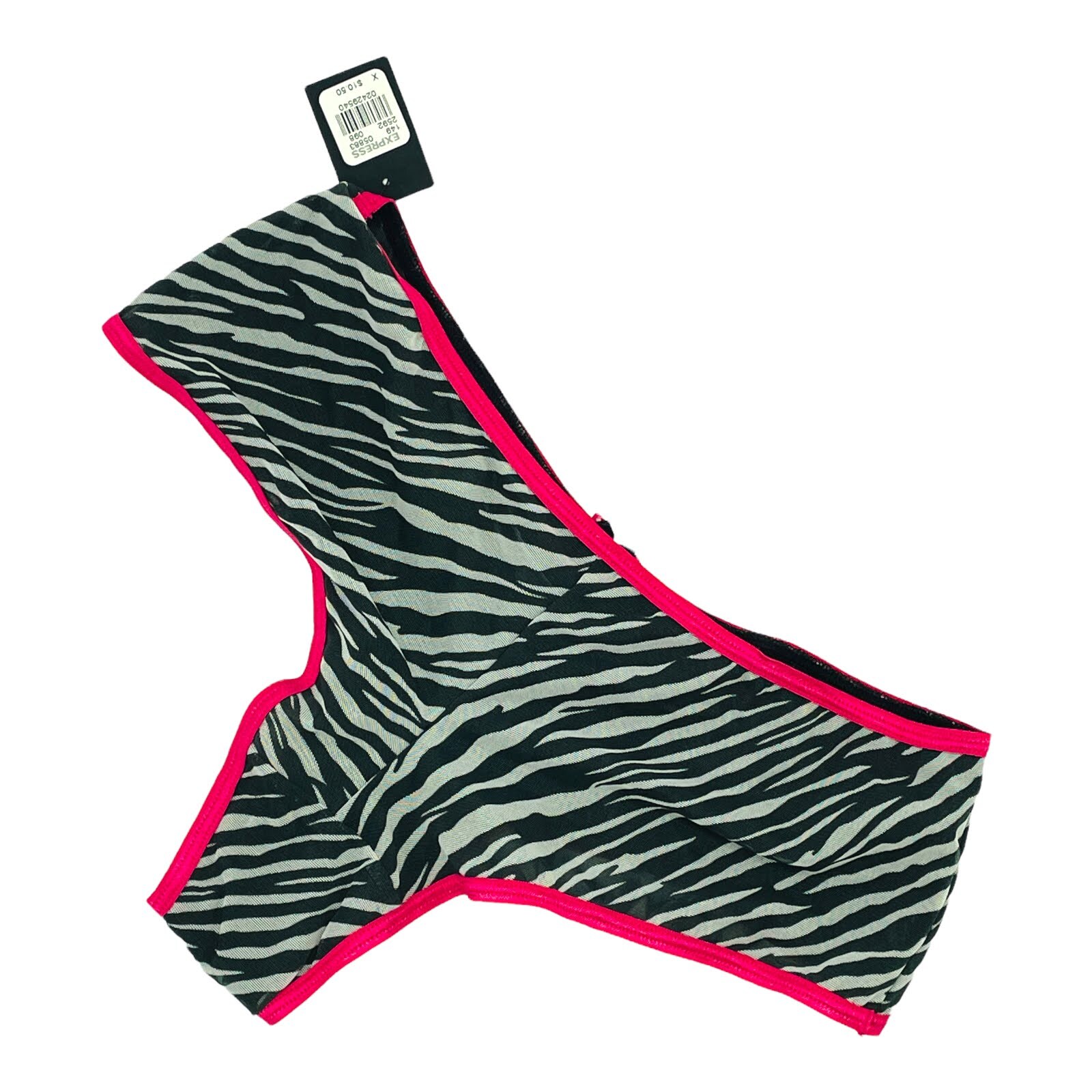 express intimates zebra hipsters XS Pink Bow Stripped, Black and White
