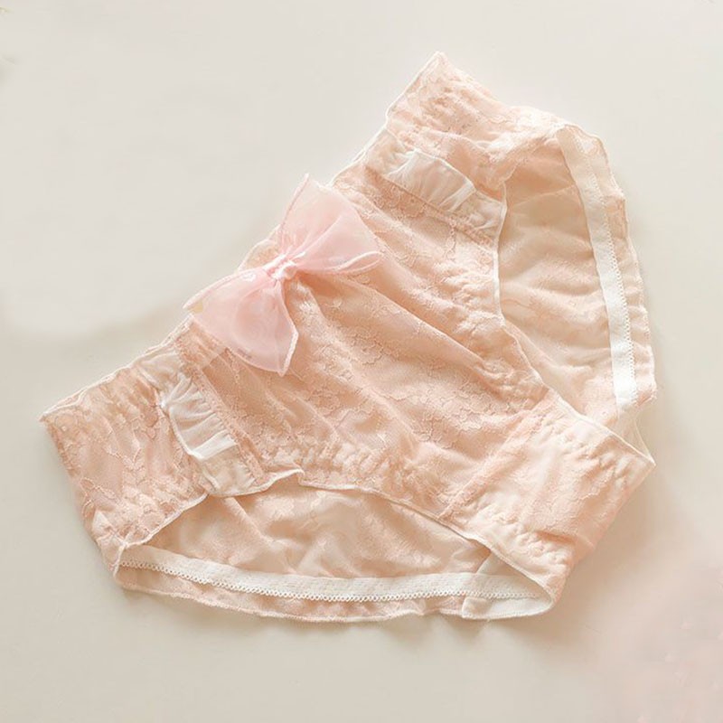 Japanese Sweet Girls Lady Lace Panties Briefs Knickers Princess Bow Underwear