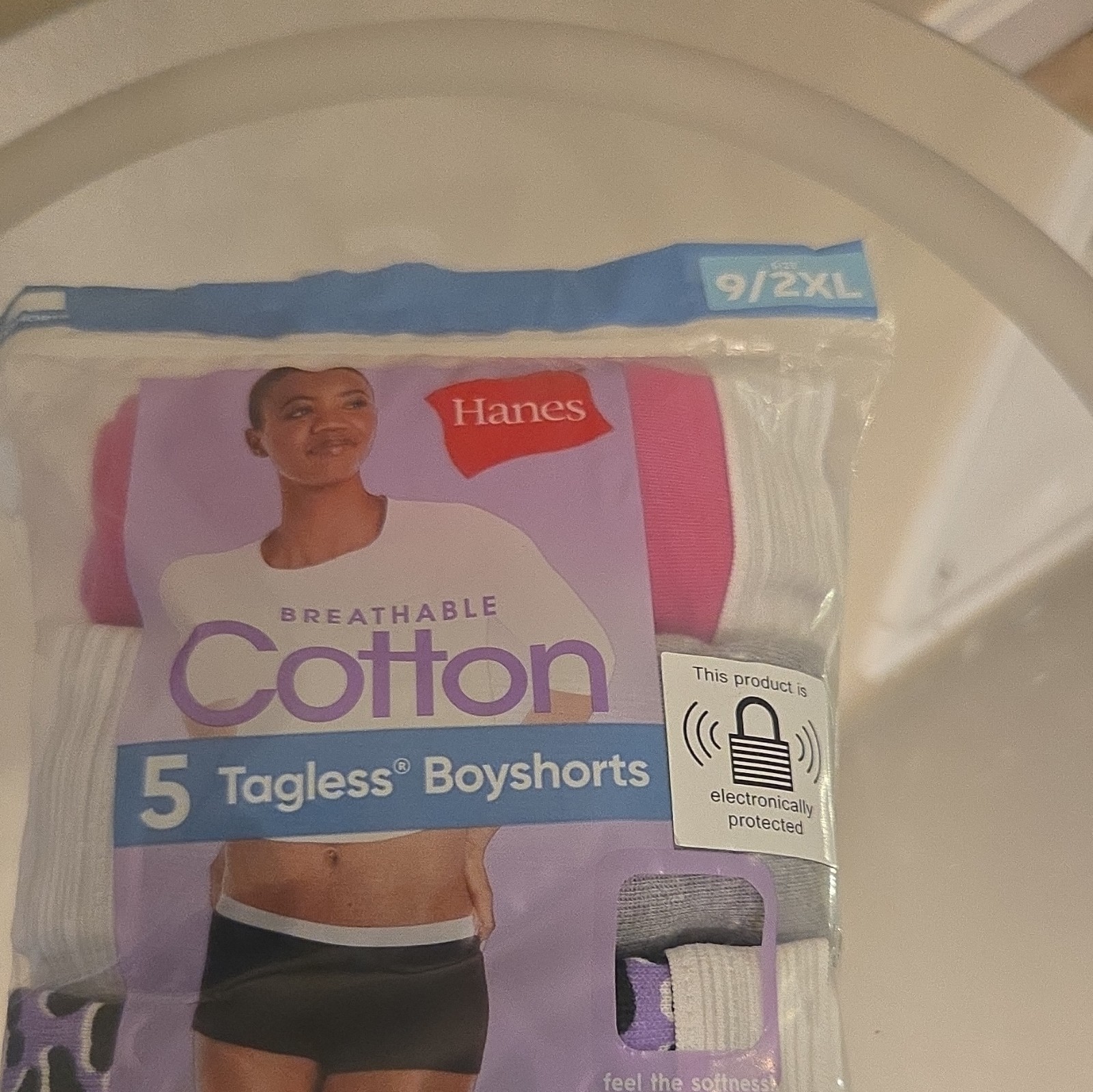 Hanes Breathable Tagless No Ride Up Boyshort Panties 5-Pack 9/2XL Multi