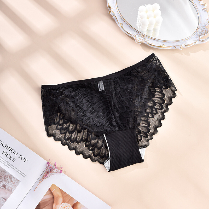 4 Pack Lot Plus Size Sexy Womens Panties Briefs Underwear Lace Sheer Lingeries