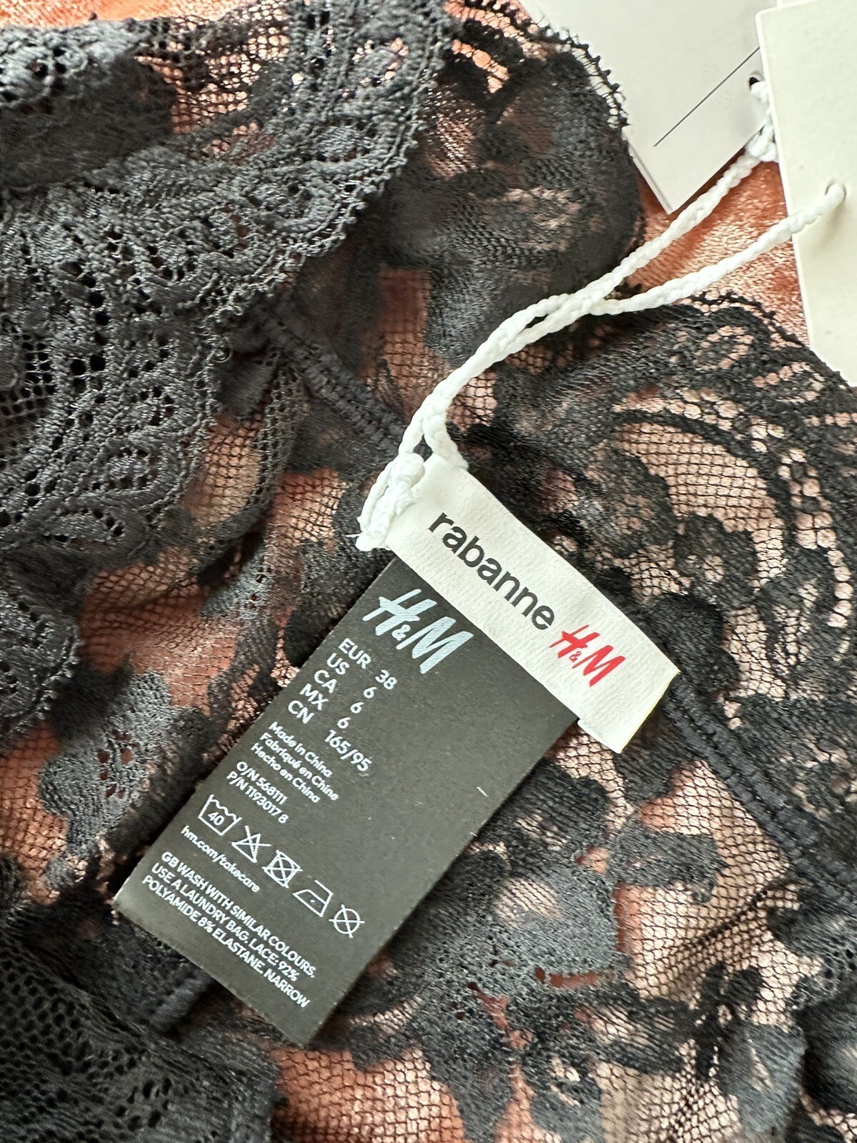 Rabanne x H&M UK10 US6 EU38 BLACK Lace shorts DESIGNER ONLINE EXCLUSIVE FAB BNWT