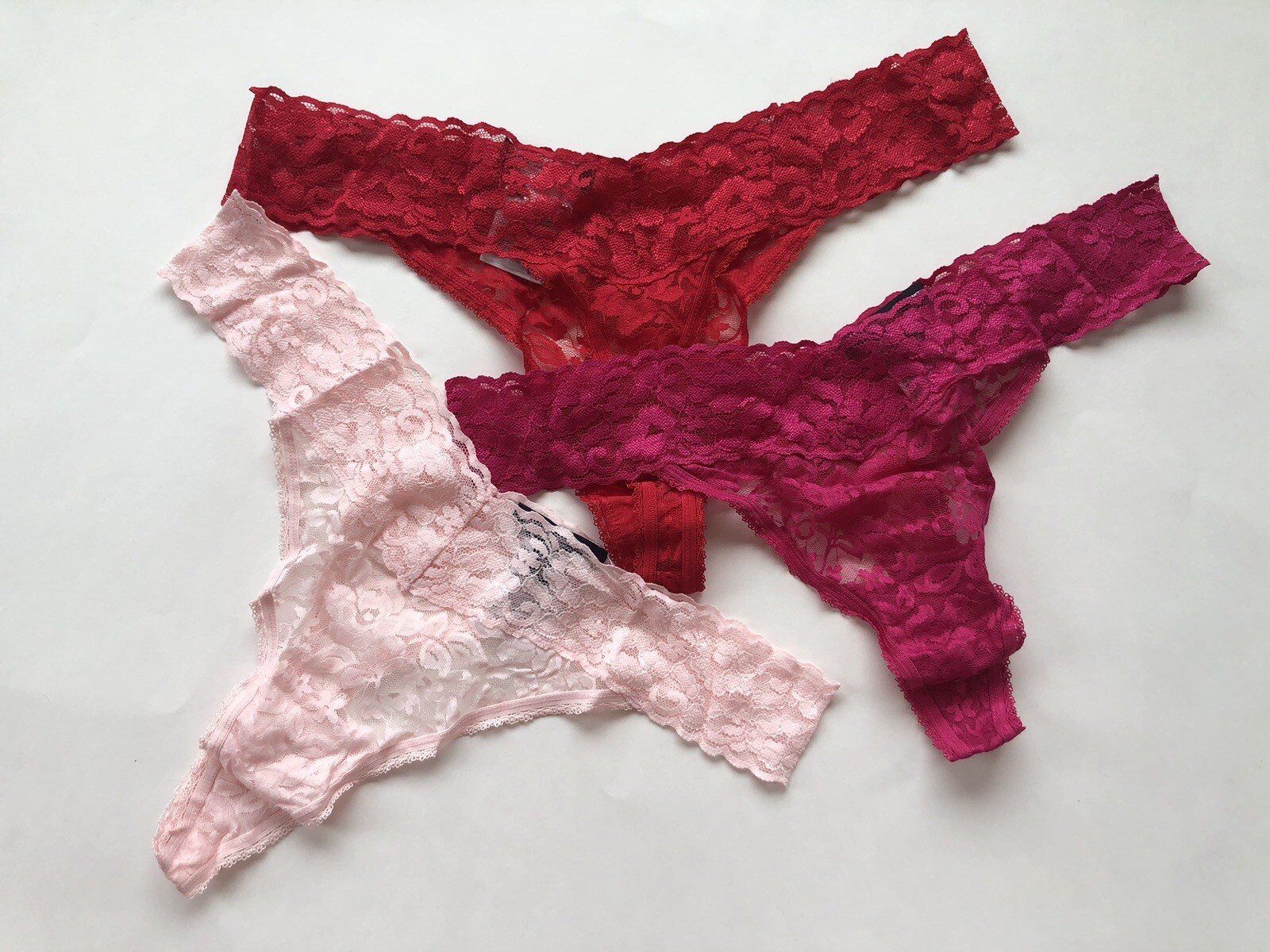 New INC International Concepts Lace Thong Panties 3 Pack XL 14-16 Red Pinks