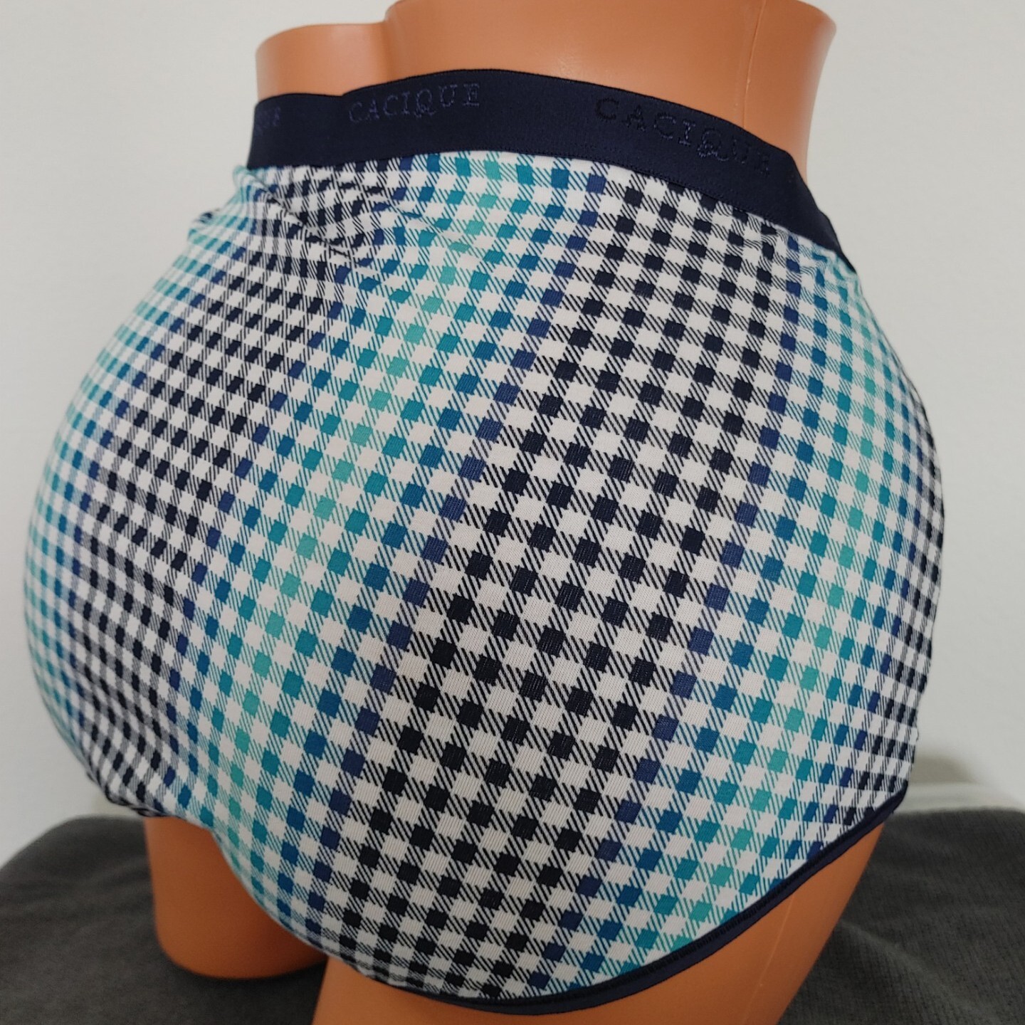 LANE BRYANT CACIQUE COTTON FULL BRIEF PANTIES 18/20 PLUS BLUE OMBRE PLAID CHECK