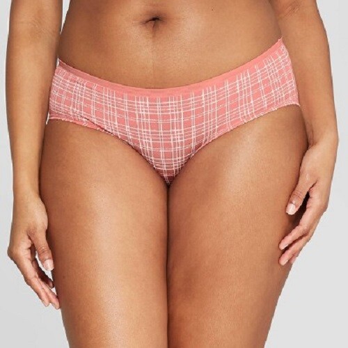 Women’s Modal Hipster with Mesh Waistband – Auden Faded Rose Plaid XS