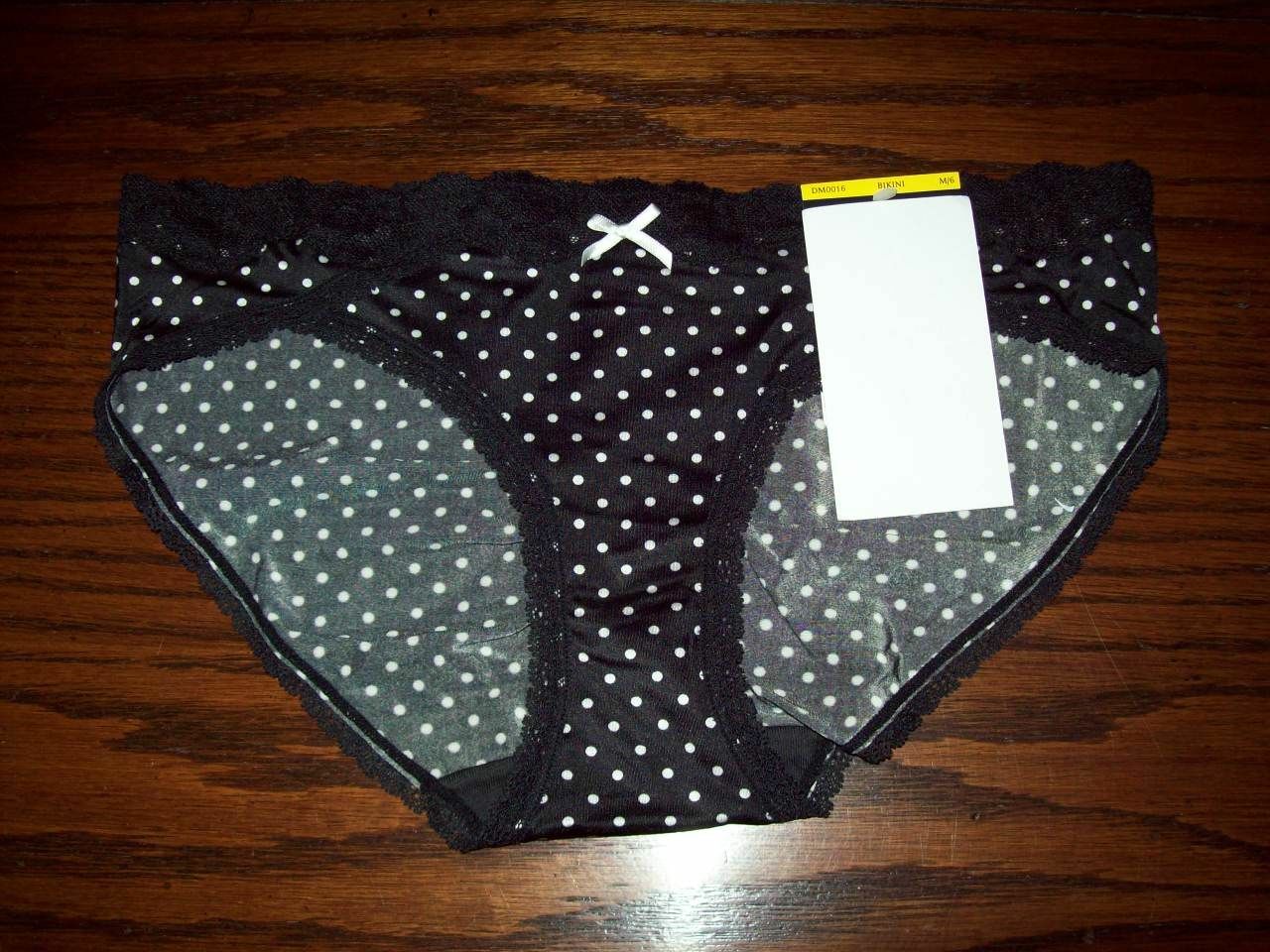 NWT Maidenform Lace Trim Bikini Panties smooth nylon ruched DM0016 C6M DOT XL /8