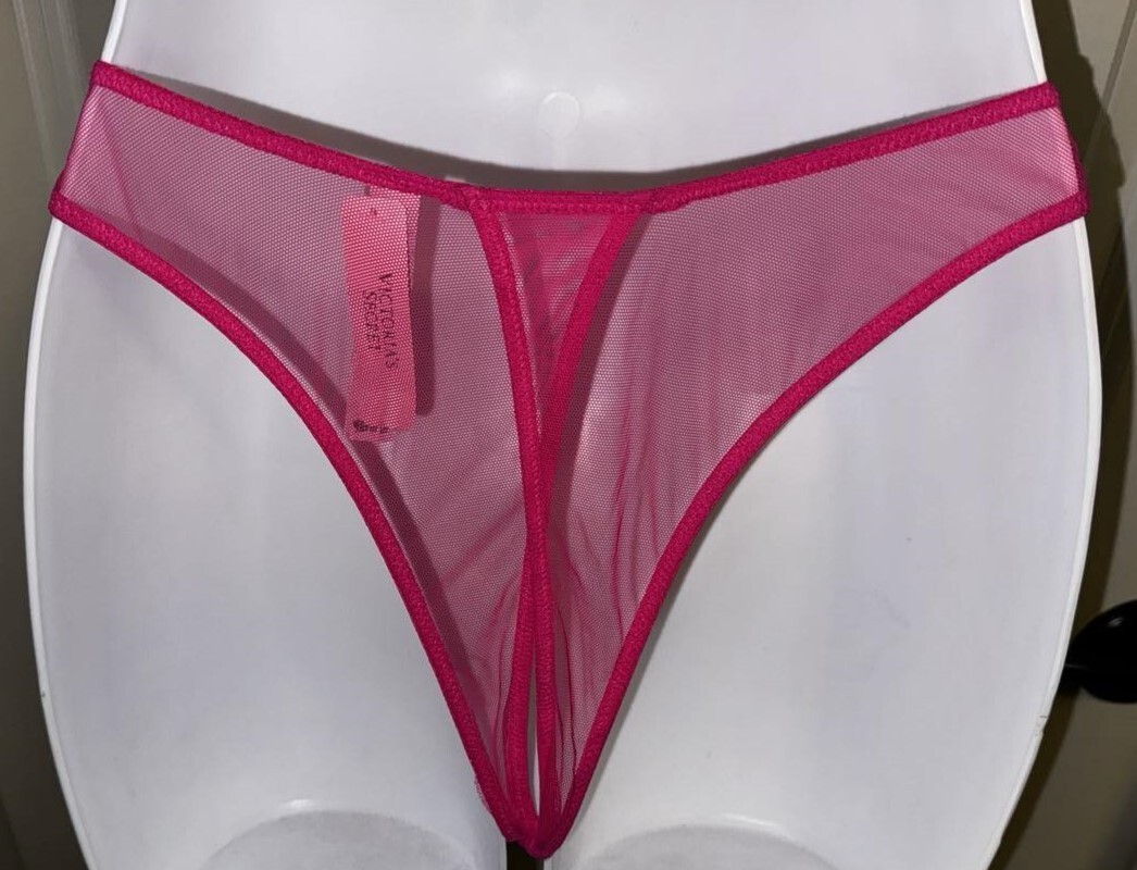 VICTORIA’S SECRET Hot Pink HEART Brazilian ~ OPEN BACK Panty ~ NWT ~ Small