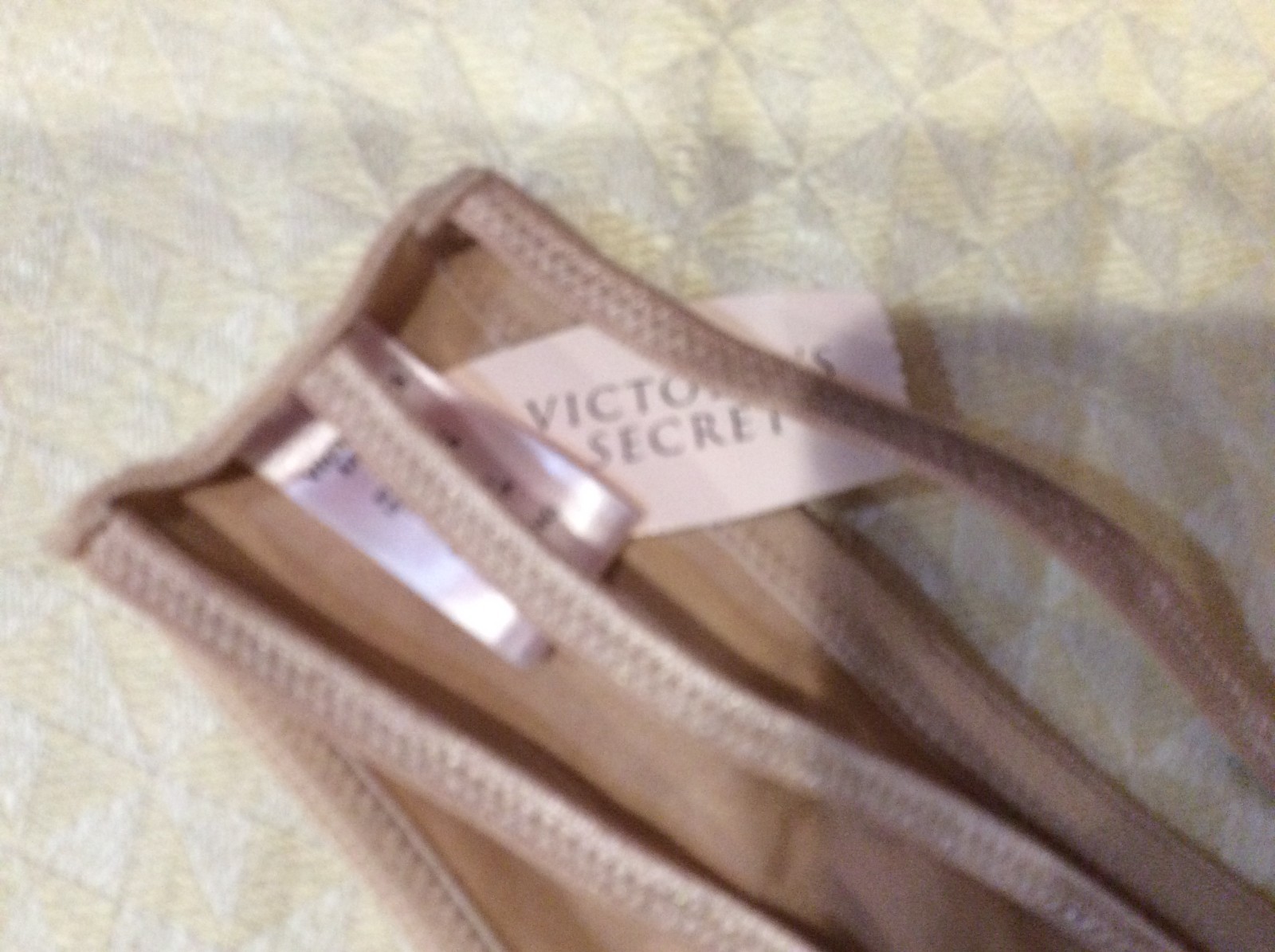Vintage 2004 Victoria Secret Nude Strappy Back Bow V String Size L