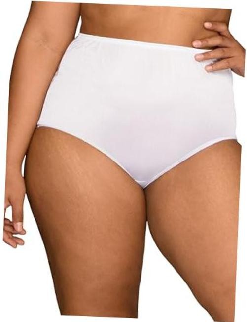 Women’s High Waisted Underwear, Full Coverage Ladies 8 Nylon – Star White
