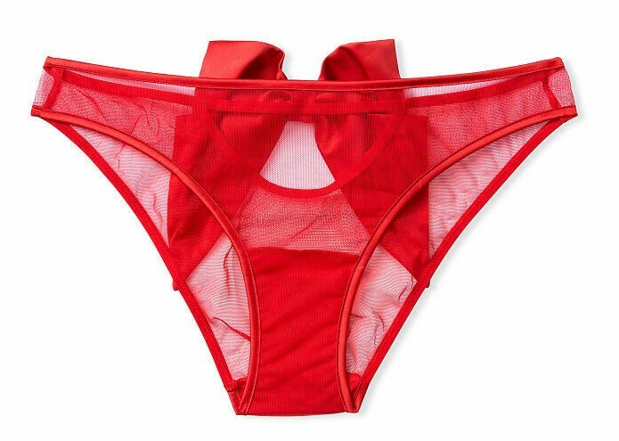 VICTORIAS SECRET DREAM ANGELS MESH & RIBBON CHEEKY PANTY SATIN BOW XS S M L