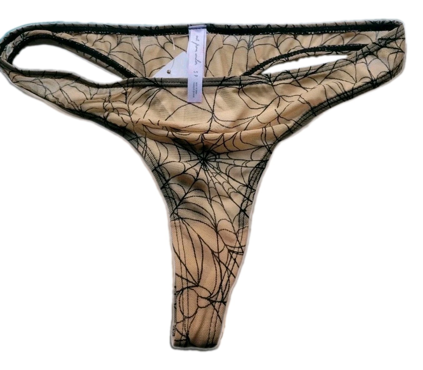 OUT FROM UNDER SEXY THONG PANTIES Spider Web V STRING Goth Morbid