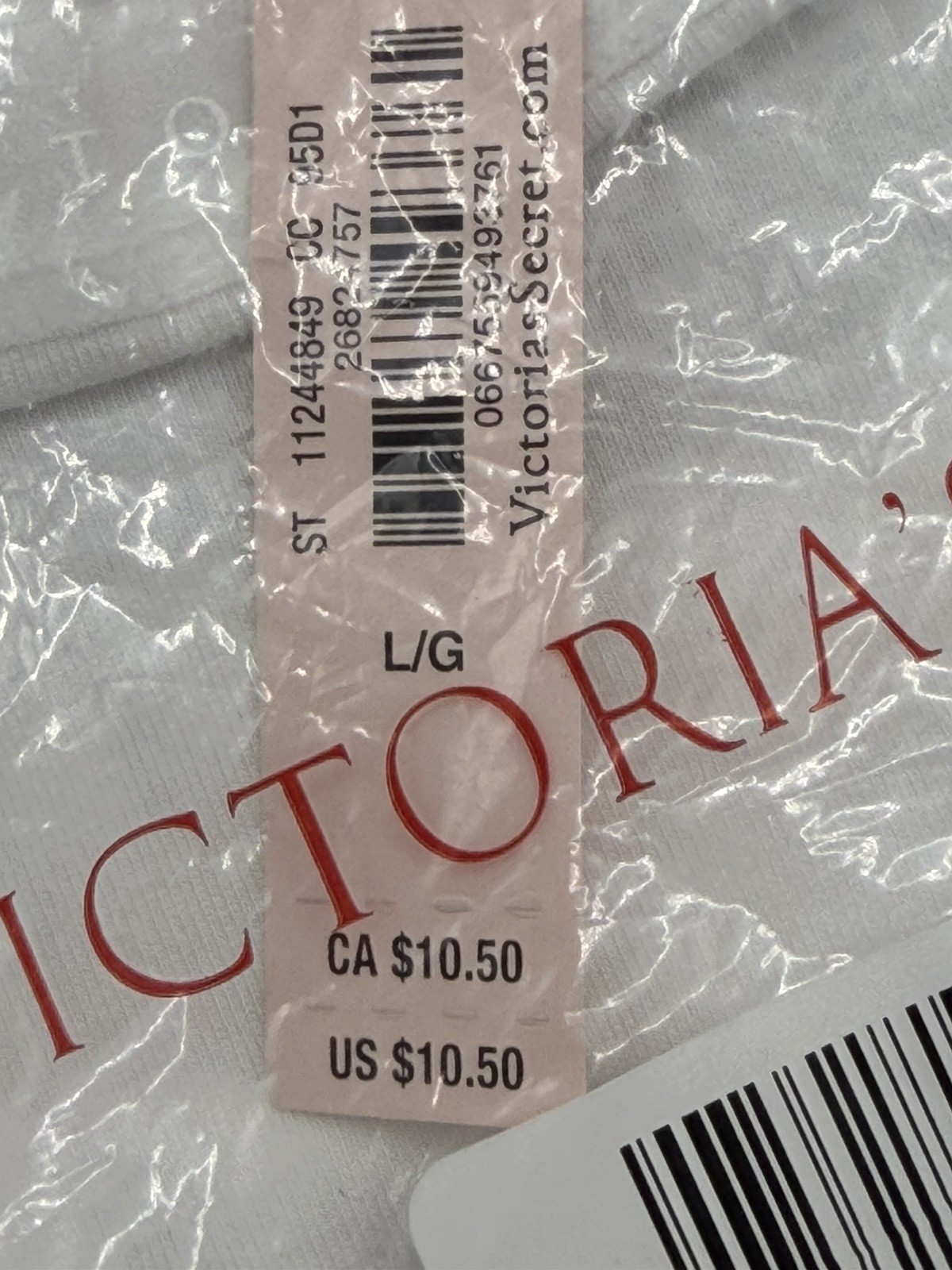 victoria secret panties large color is white tagless