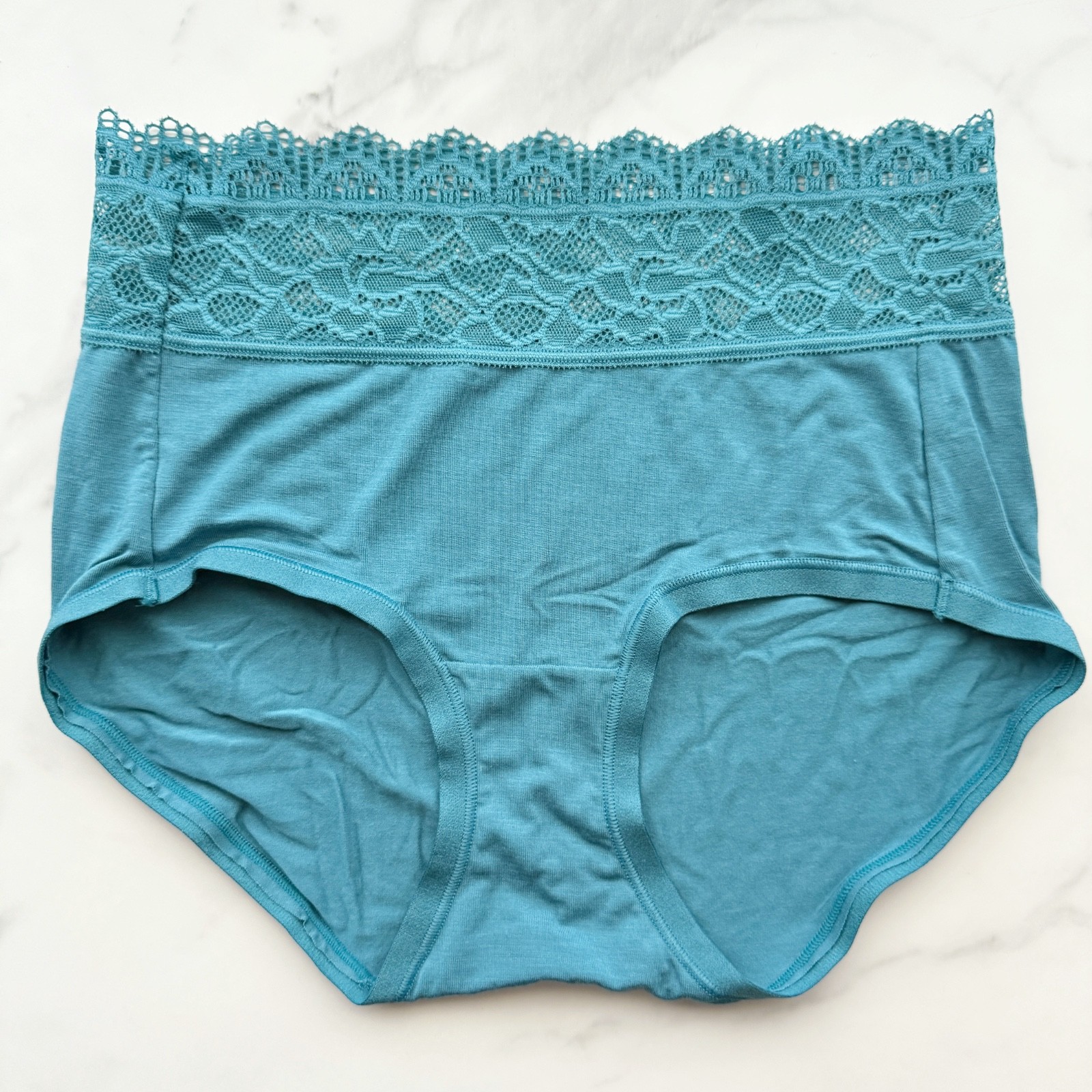 Soma Embraceable Super Soft Enchanting Lace Modern Brief Panty Blue Size XS/S