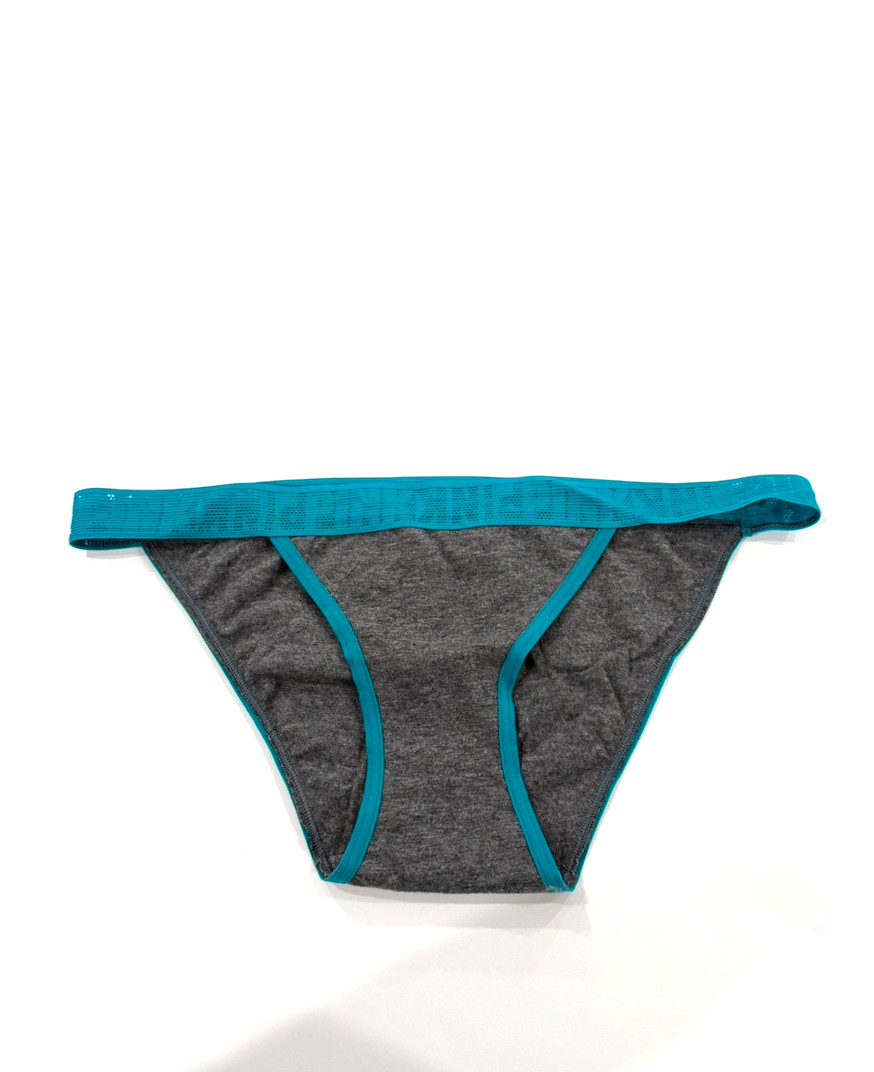 Victoria’s Secret PINK Mesh Logo Waist Bikini Panty Heather Anthracite