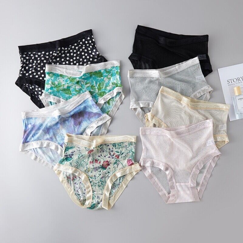 2 Pairs Mulberry Silk Underwear Women Briefs Thin Silk Panties 2 Layers Crotch