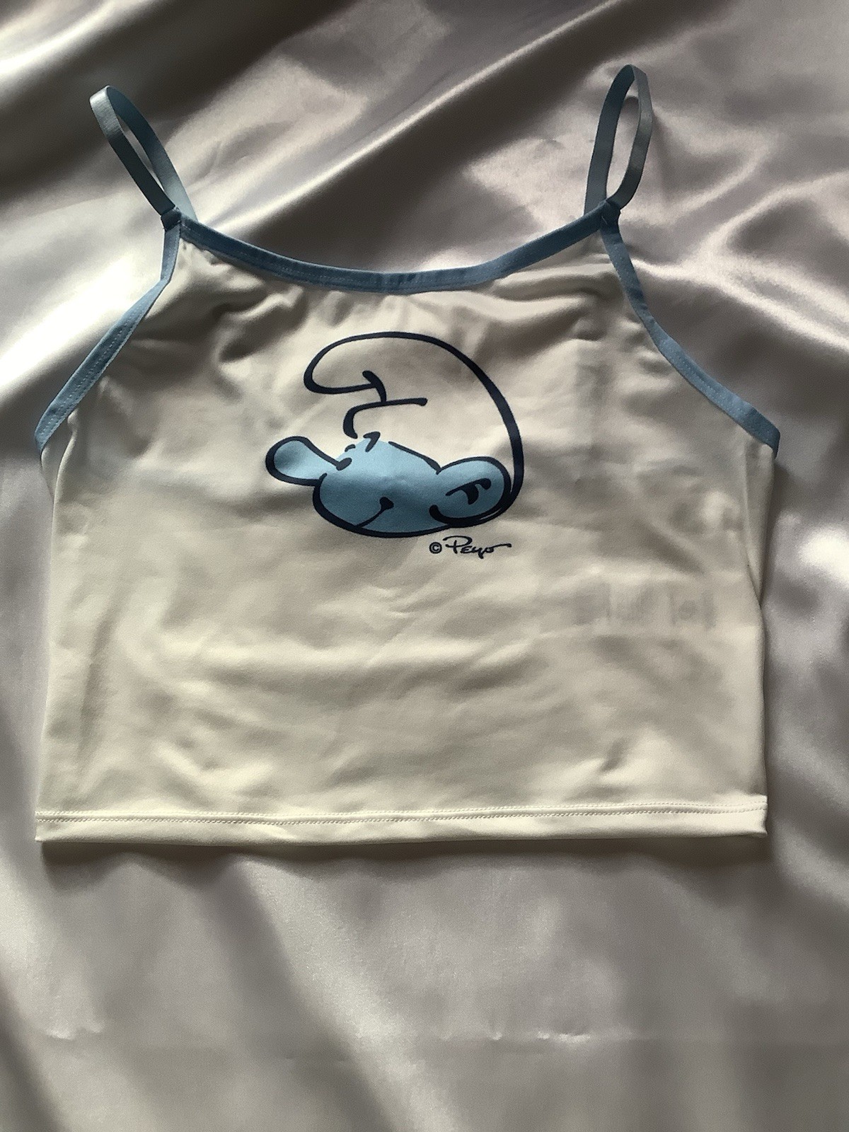 Women’s Teens Smurfs Licensed Cami & Brief Kawaii Blue Panties Adjustable 2pc S