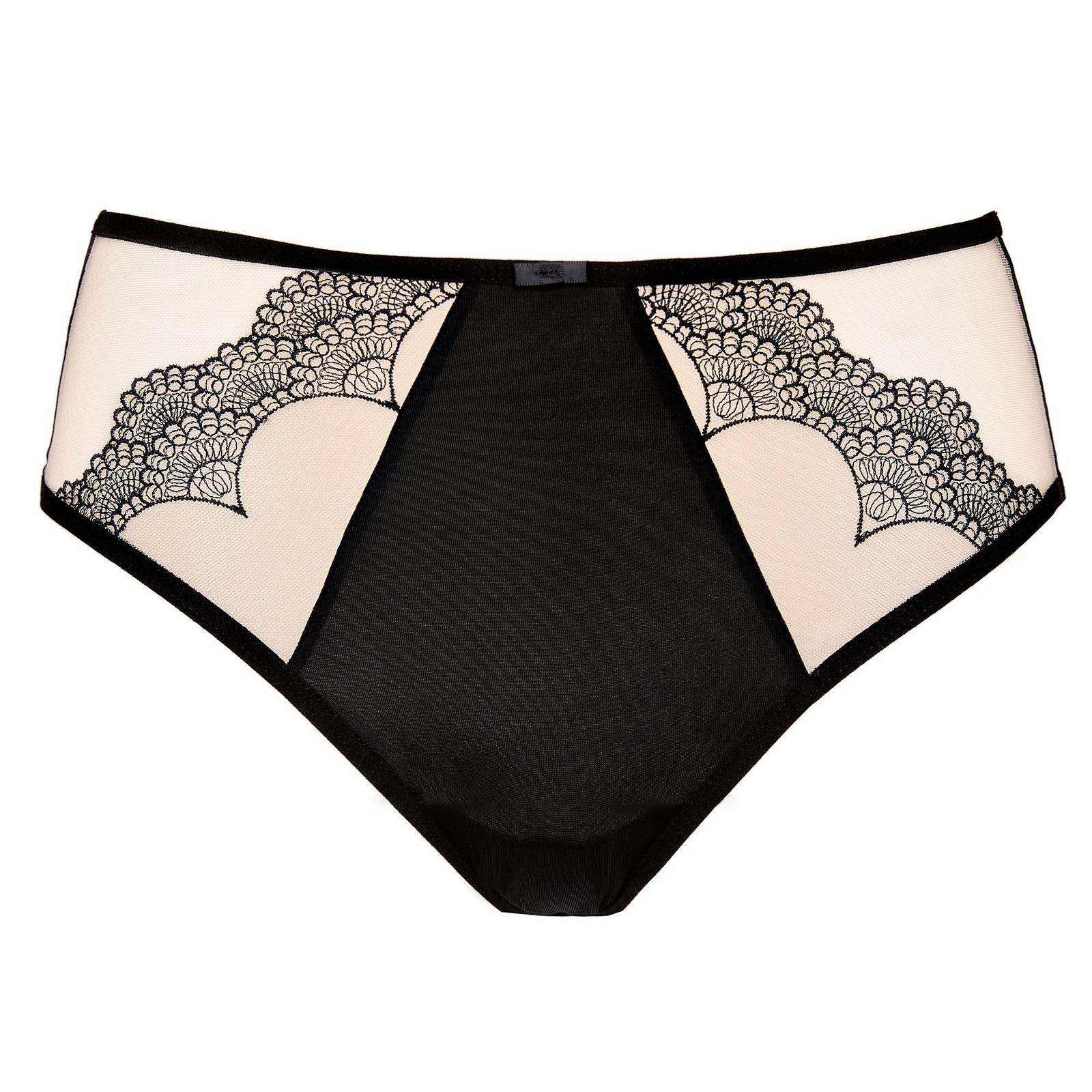 Gorteks Heidi Semi Sheer Thong Panty NWT Women’s Plus Size Underwear Black/Nude