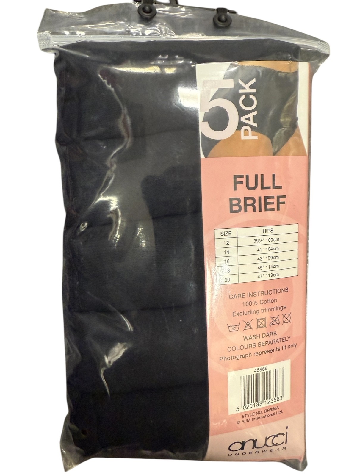 New Sloggi Type Anucci Brand Full Maxi Brief Black White 5 Pack Cotton lace fit