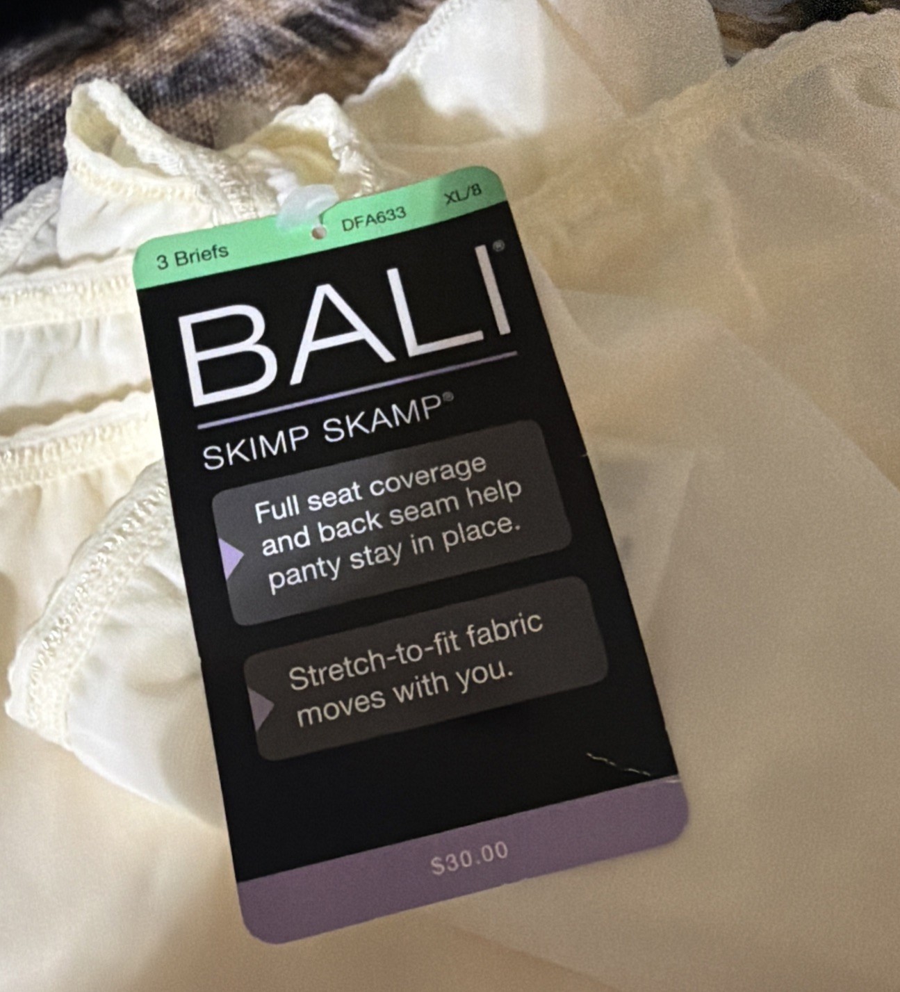 Bali womens Underwear Briefs Pack, 3-pack Skimp Skamp Brief Panties for Women XL