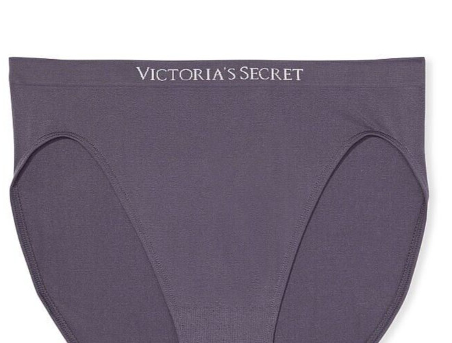 L Grey SEAMLESS NO SHOW FULL COVER Victorias Secret High Leg Waist Brief Pantie