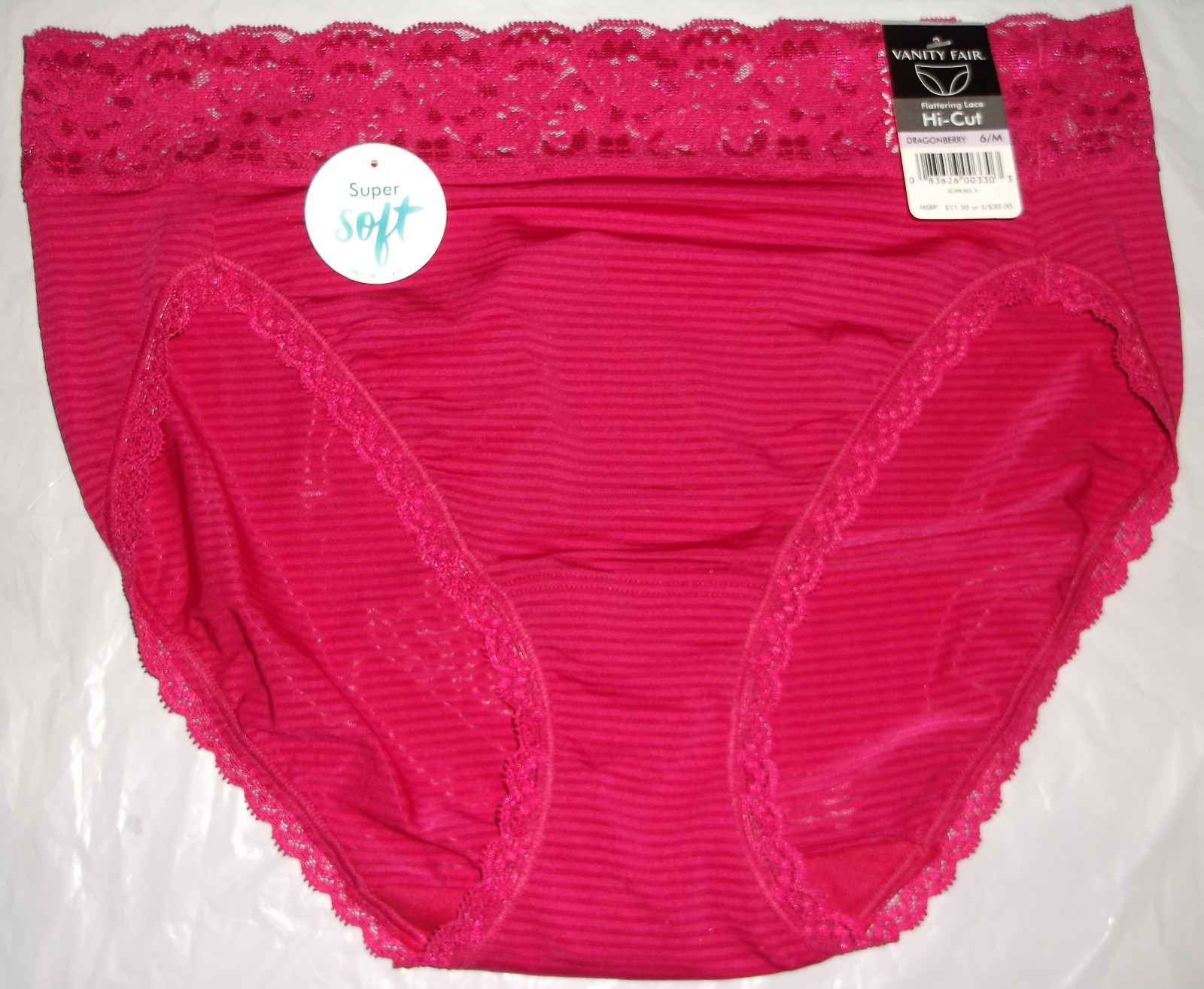 NWT Vanity Fair Flattering Lace 13280 Hi-Cut panty panties 6 M 7 L 8 XL 9 COLORS