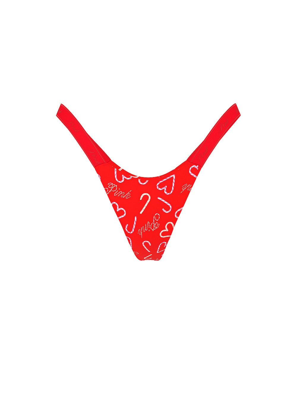 Victoria’s Secret PINK – S Logo Cotton Micro Thong Panty – Red Christmas Small