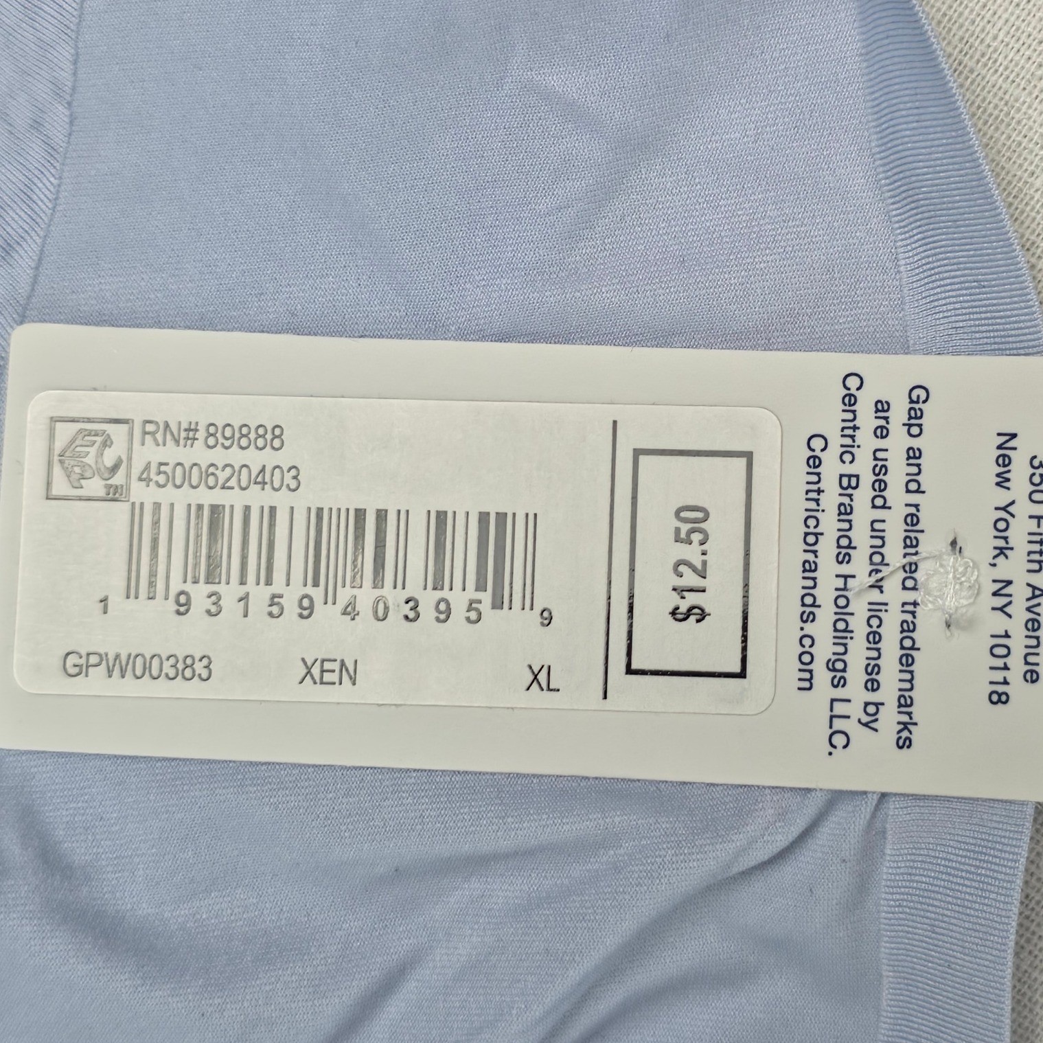 GAP GapBody Women Laser-Cut Everyday Thong Light Blue XL Seamless Underwear NWT