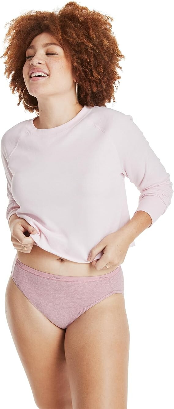 “Hanes Women’s Panties Pack, High-cut Cotton Briefs, Hi-cut 8, Solid/Print Mix “