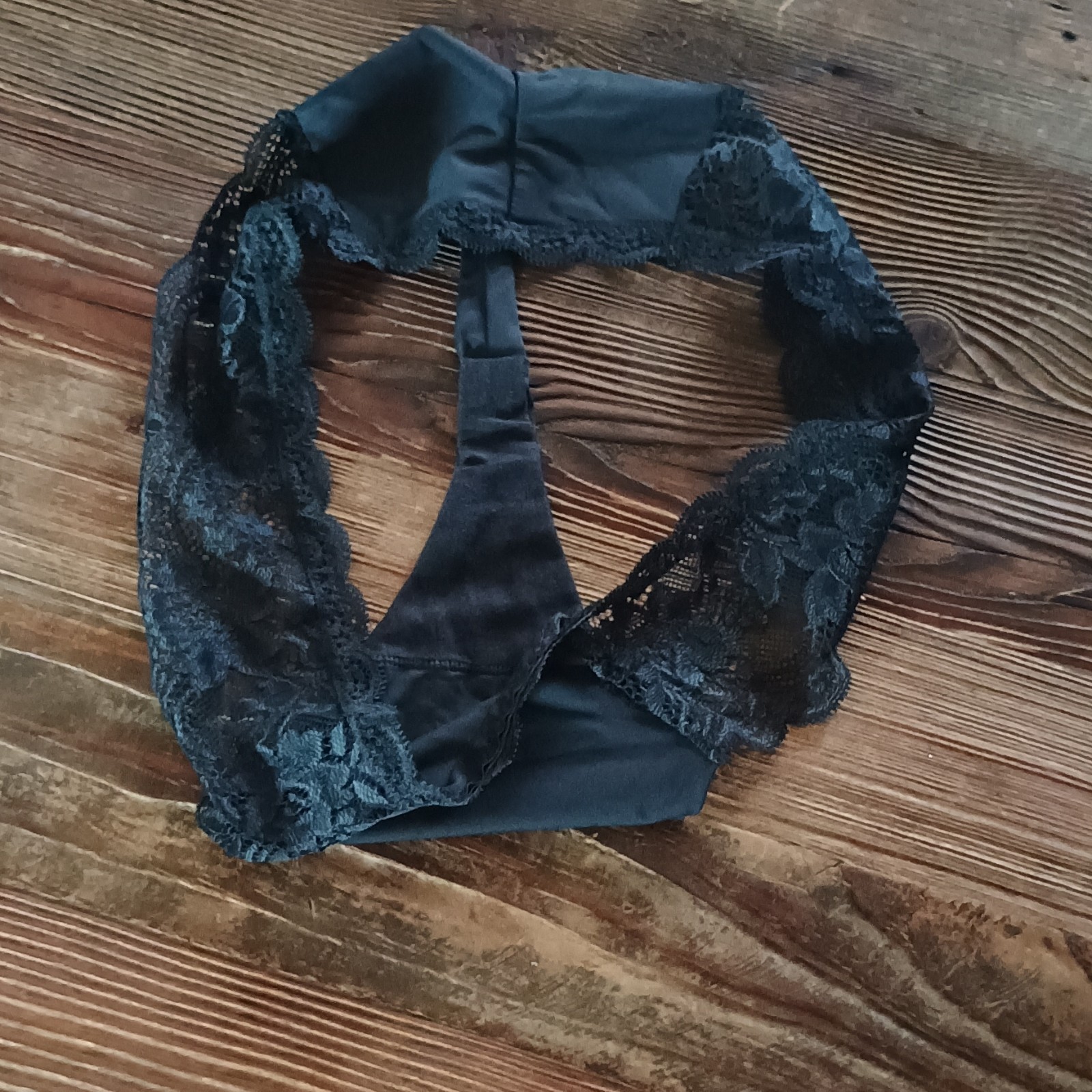 joyspun Women’s charcoal gray Lace Thong Panties Size M Stretch Semi-Transparent