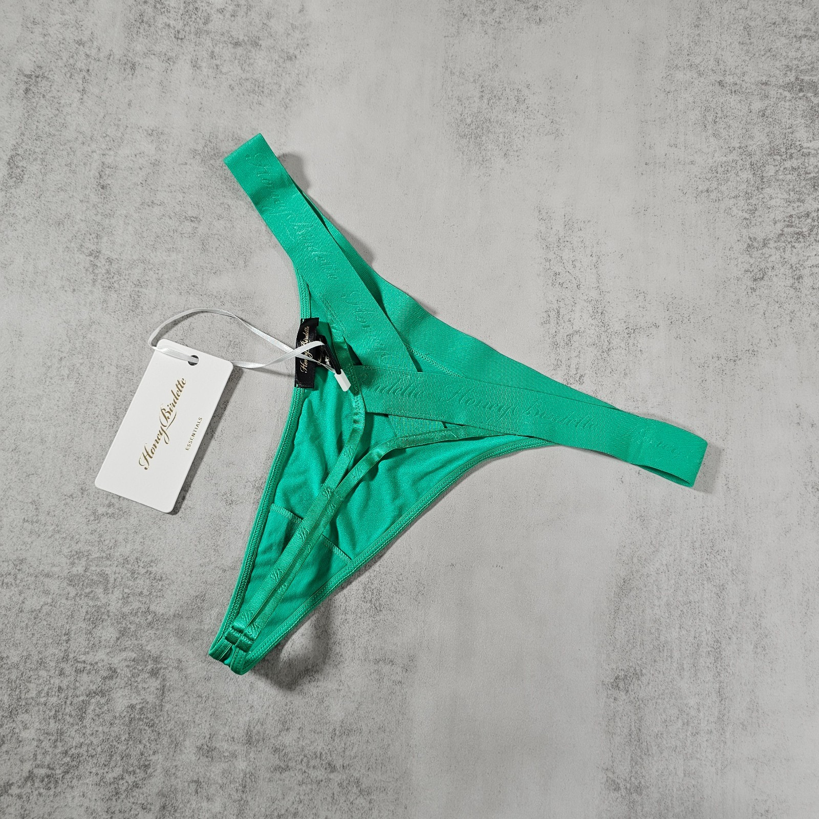 Honey Birdette Essentials Mint Green Thong Panty with Logo Size M