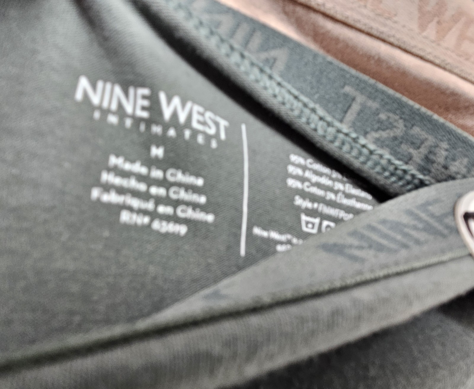 NINE WEST 5 Pack Women’s Large Cotton Logo Panties Black Brown Gray Beige Green