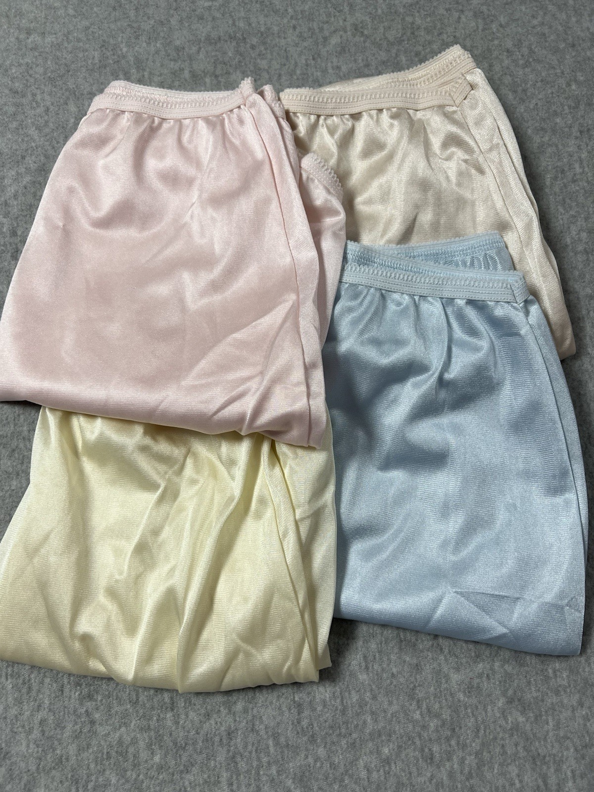 National 100% Nylon w Cotton Gusset 4 Pair Pack Briefs Panties Size 11 Pastels