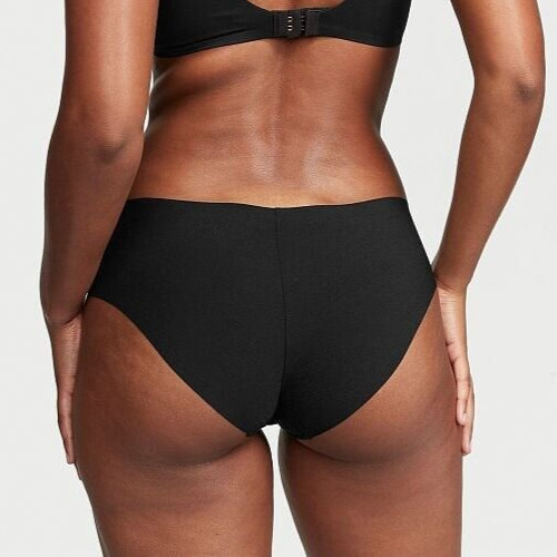 M NOIR Dark Black Gold VS LOGO NO SHOW Smooth Victorias Secret Hiphugger Panty