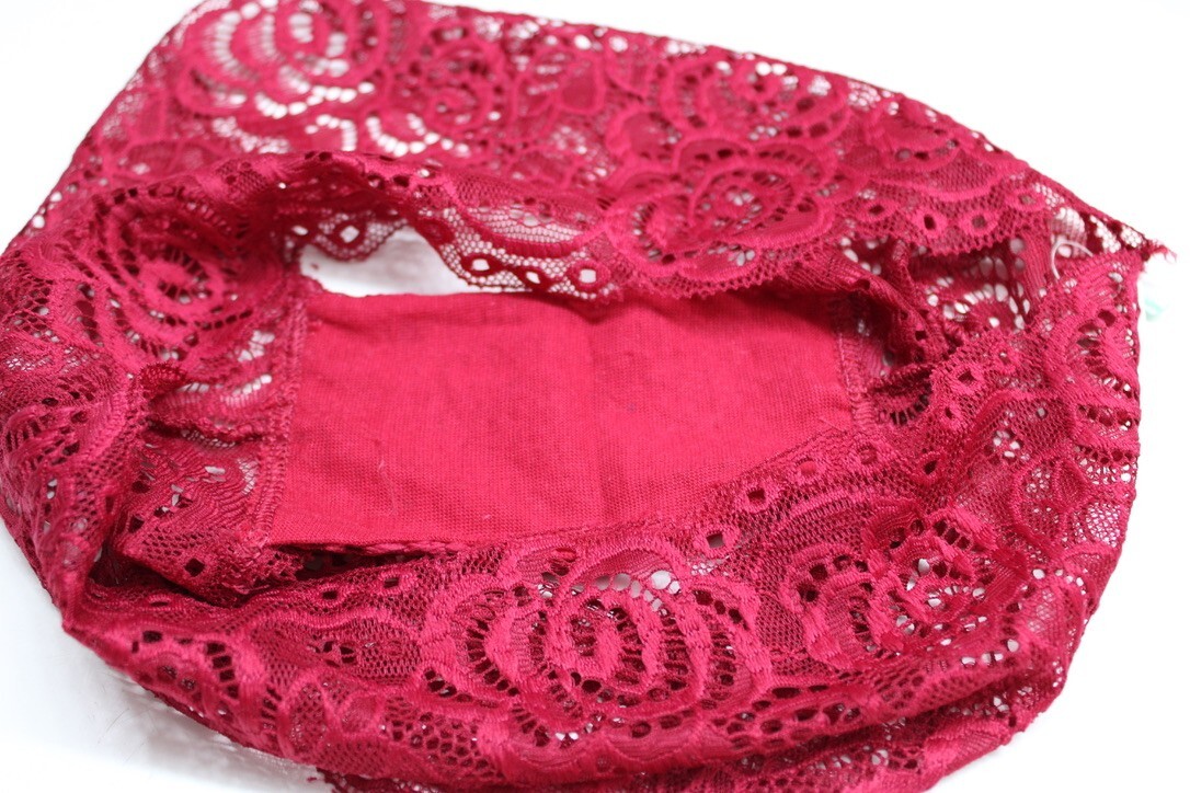 Yun Meng Ni Nylon Spandex Hipster Floral Lace Brief 1 Pack Panty Medium RED Tag