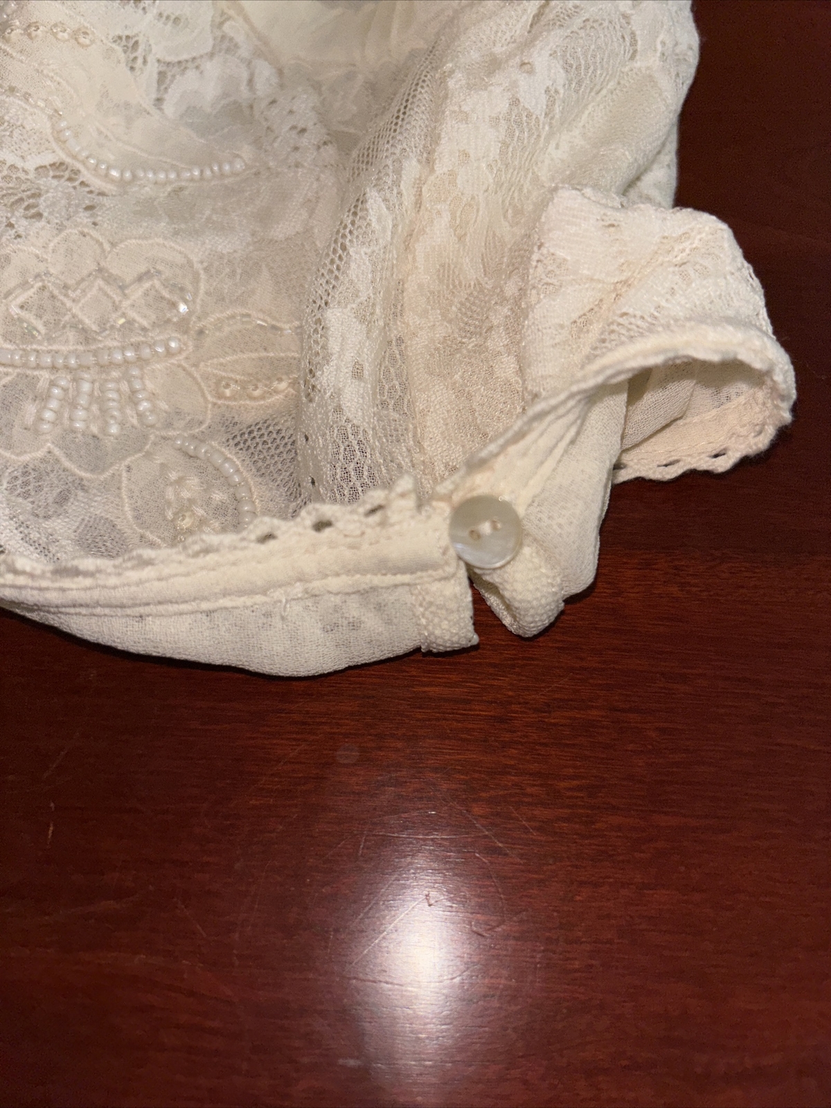 Zara Cream Color Lace Beaded Panties Large Bridal NWOT