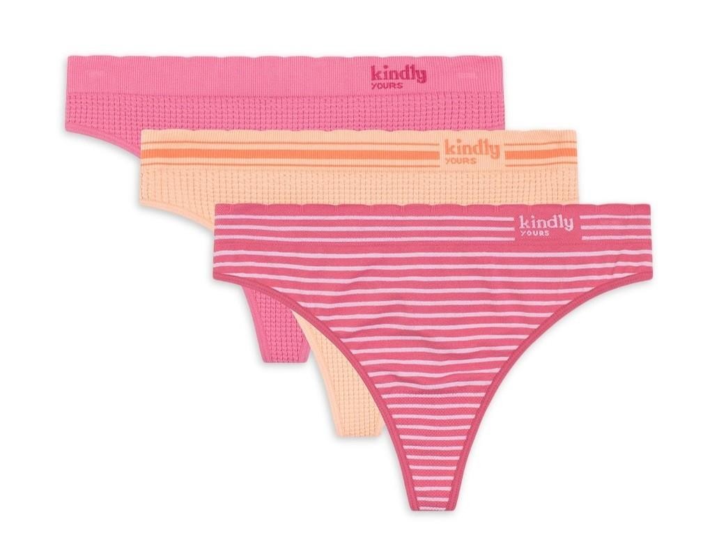 KINDLY Yours Womens Seamless Thong Underwear XS 0/2 XL 16/18 XXL 20 XXXL 22 3-Pk