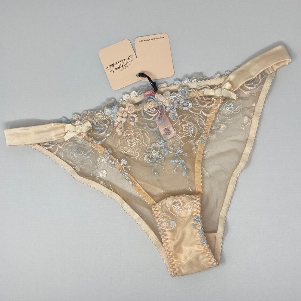 Agent Provocateur Odette Peach Pastel Brief AP4 Large NWT