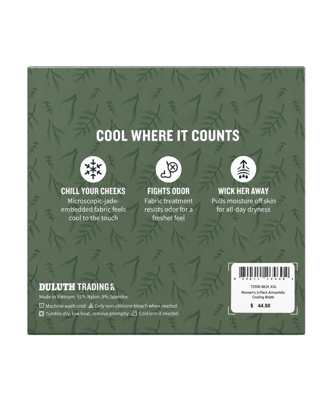Duluth Women’s Armachillo Cooling Briefs Underwear/3pk Mushroom Terrarium XXL