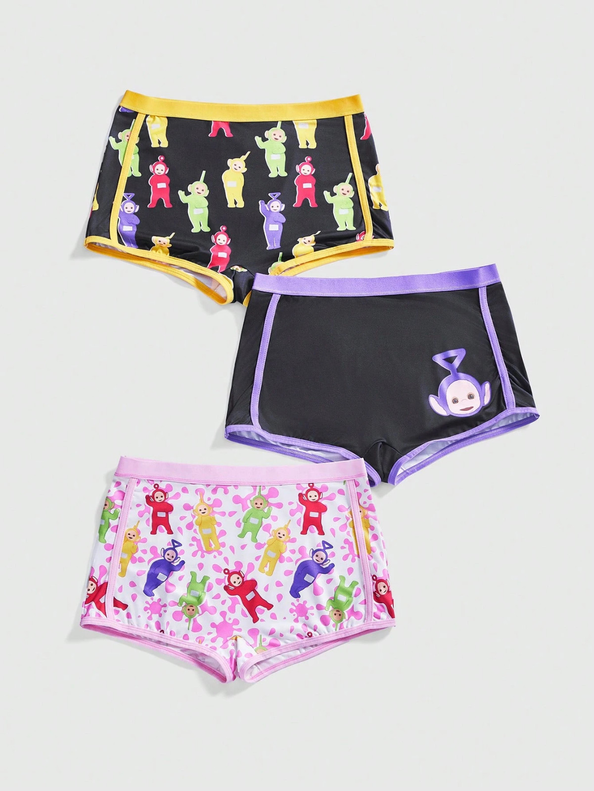 Women’s Teletubbies Licensed Cute Cartoon Boyshort Panties – Pack of 3
