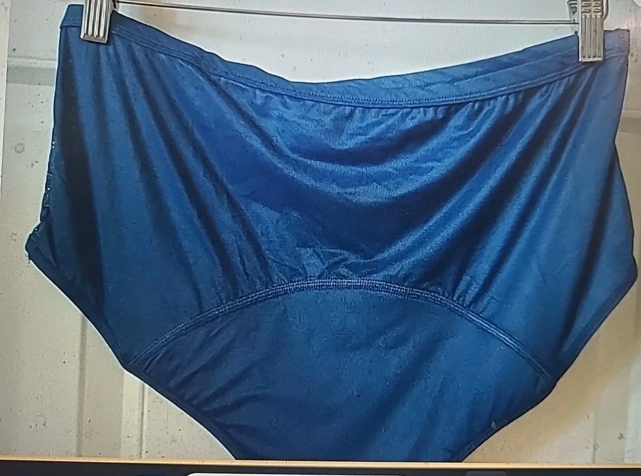 MAIDENFORM NAVY AND LACE PERIOD HIPSTER PANTY, SIZE L/7 nwt $16.00