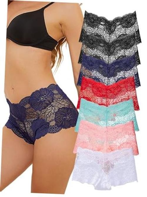 Sexy Panties for Women Plus 3X 7pcs-black/Light Blue/Navy Blue/White/Red/Pink