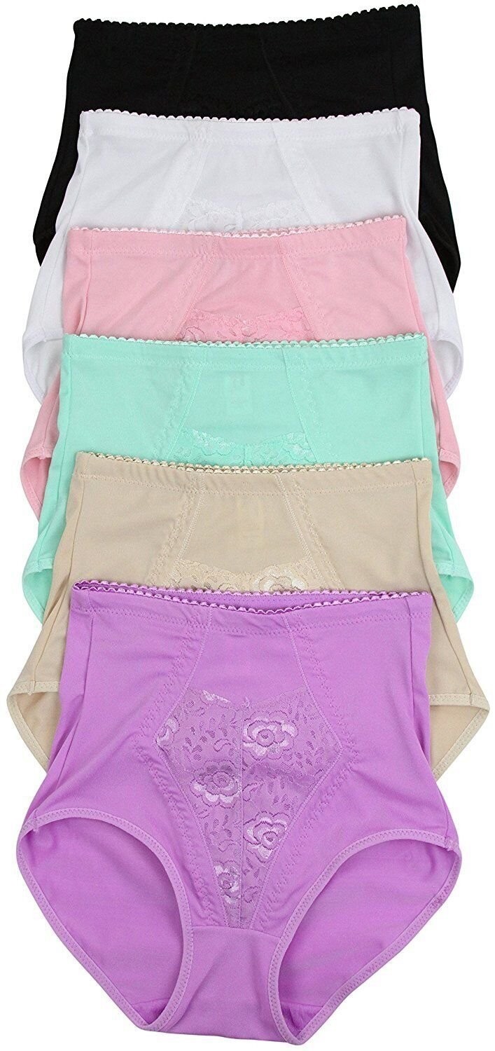 ToBeInStyle Women Junior’s Pack of 6 High-Waisted Briefs in Multiple Styles