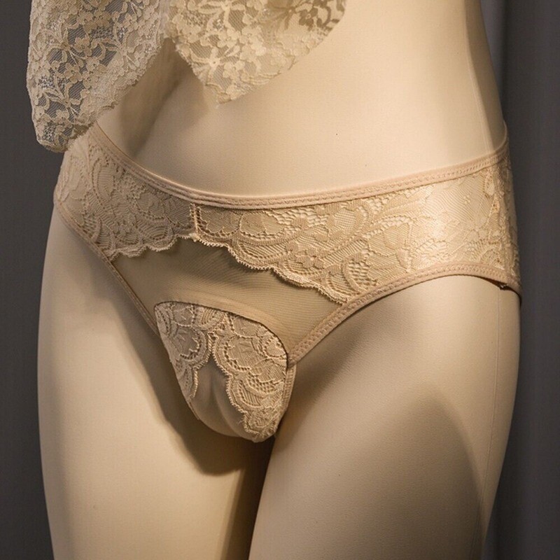 Lace Transgender Shaping Panties for Men Hidden Gaff Crossdresser Underwear