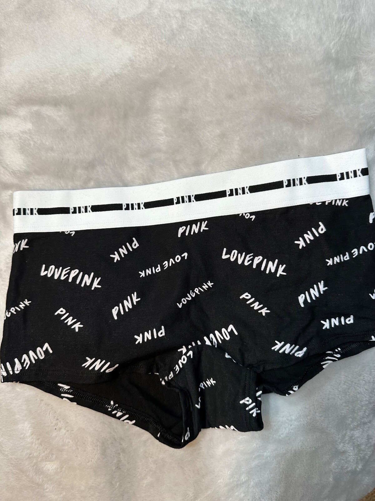 VICTORIA’S SECRET “LOVE PINK” LOGO SCRIPT PRINT BOYSHORT X-SMALL SMALL-MEDIUM