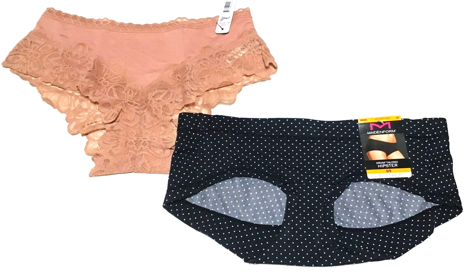 small – NWT Bootaybag cheeky and Maidenform hipster panties $23.50 tags (b93)