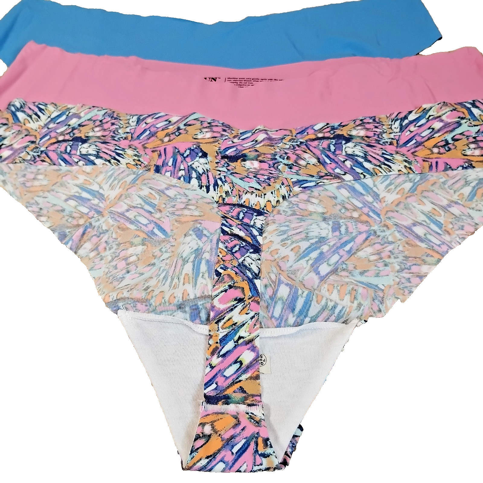 Women XXL Free Cut Thong Panty Lot Of 3 No-Show Thong Pink Blue Cooling NWT Y2K