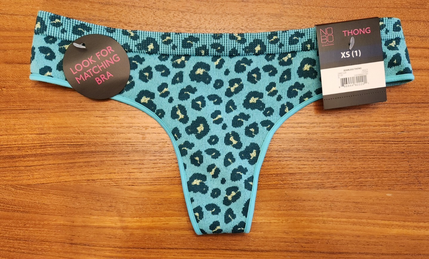 No Bo No Boundaries Green Leopard Thong NWT XS (1) Clean New Sexy Animal Print