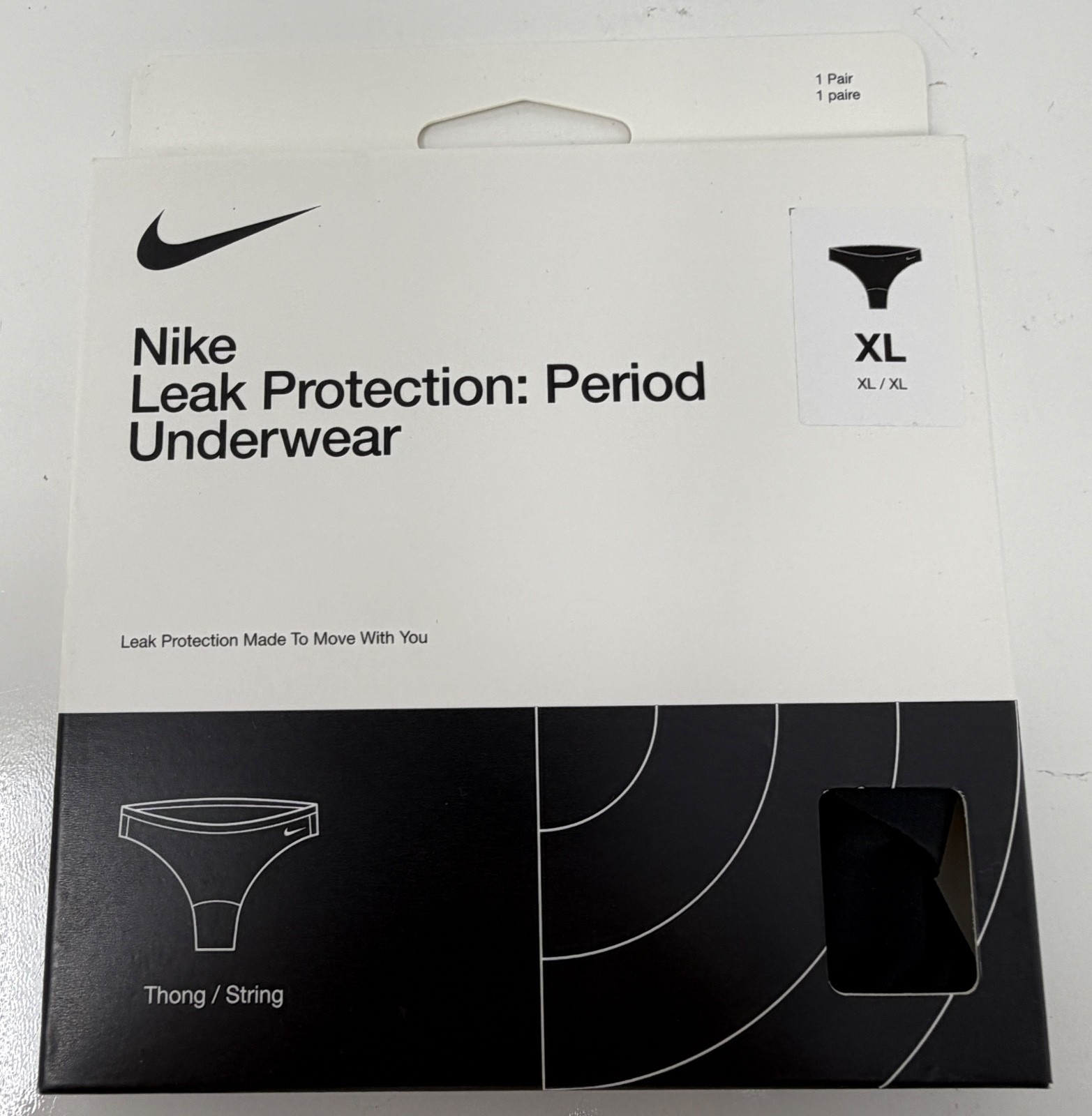 NWT Nike Women’s Leak Protection Period Underwear Thong/String Black XL FZ1474
