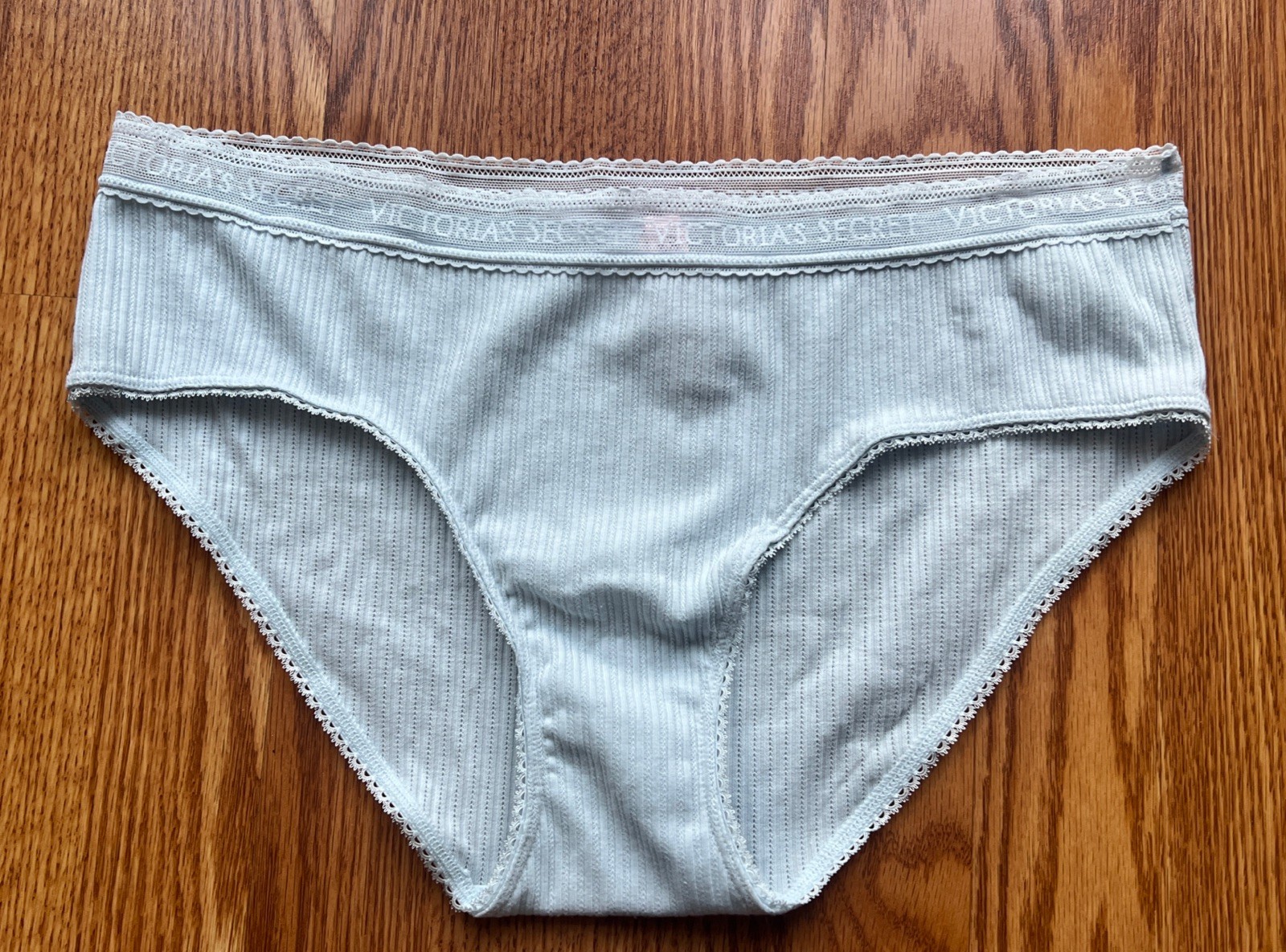 New Victoria’s Secret Powder Blue Logo Hiphugger Panty, SZ XL